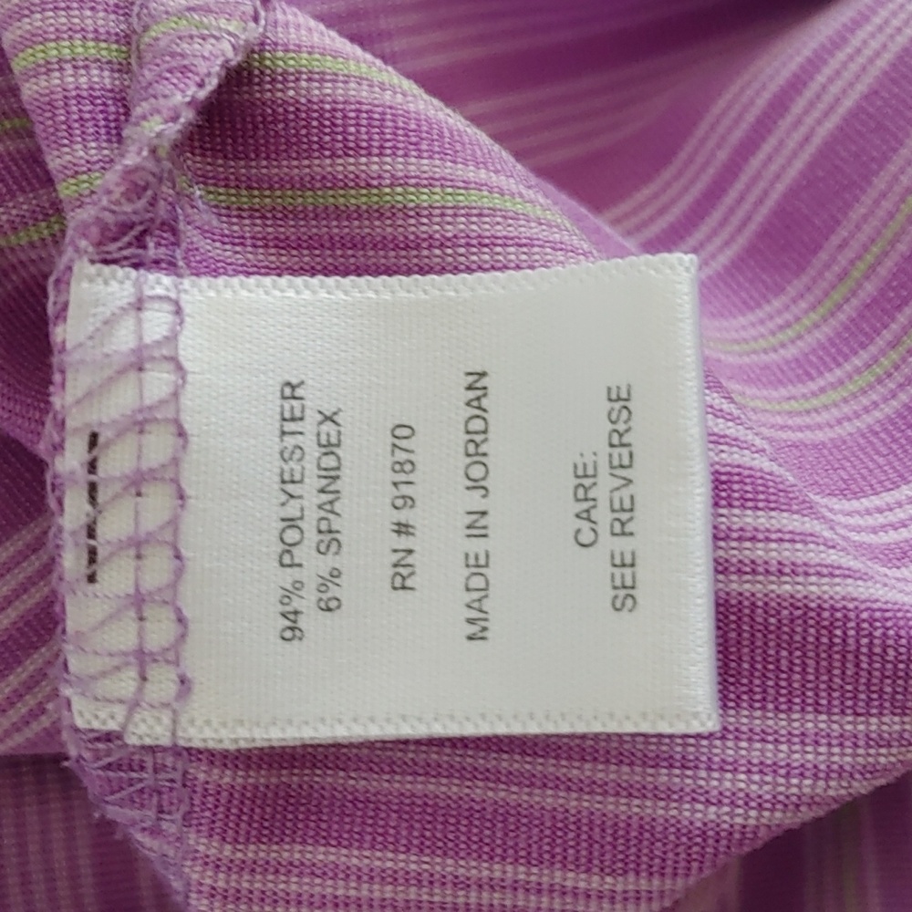 Tommy Armour Lavender Striped Golf Shirt Size XL - Picture 5 of 6